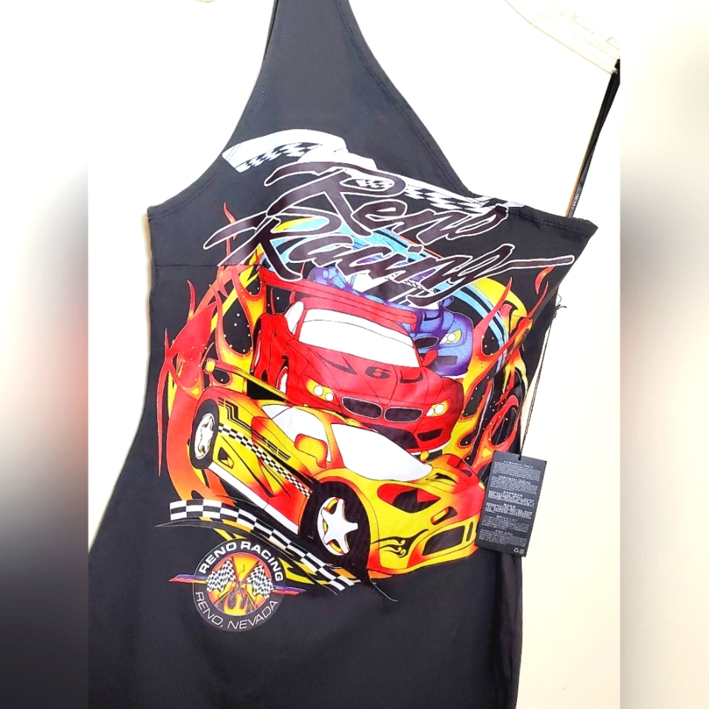Forever 21 Reno Racing One Shoulder Bodycon Dress Size Medium - Picture 2 of 5